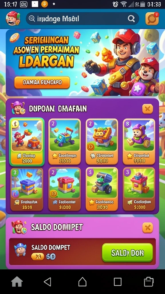 Tampilan awal game yang menarik dan penuh warna.
