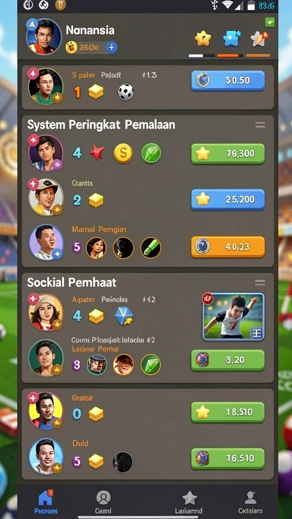 Screenshot menampilkan variasi permainan yang tersedia.