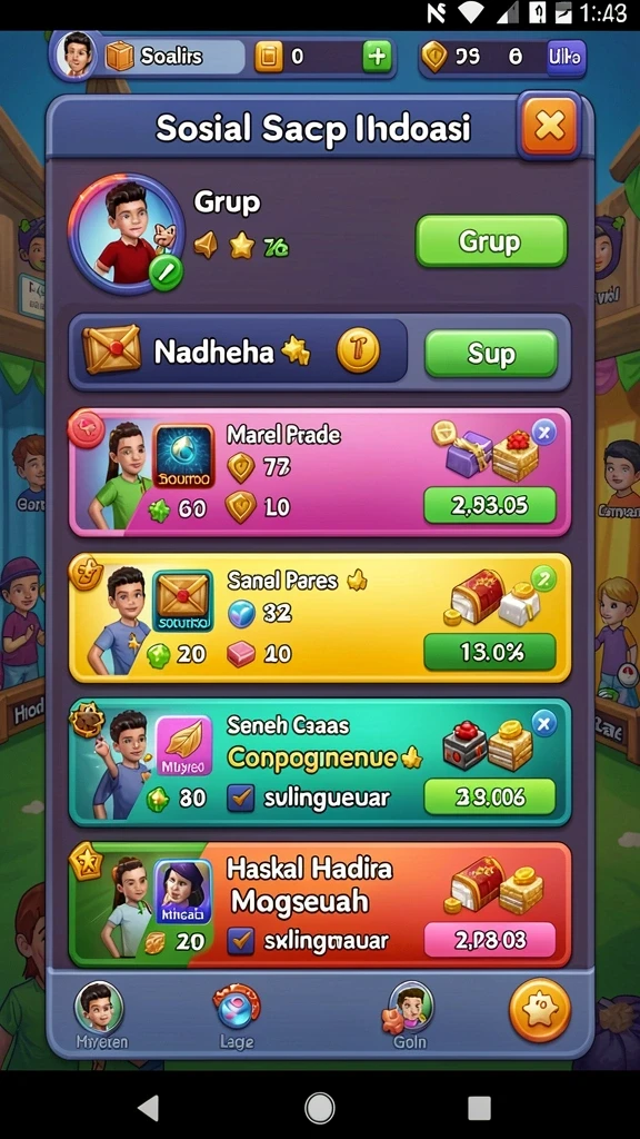 Tangkapan layar menunjukkan interface utama permainan.