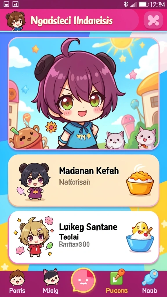 Screenshot menunjukkan tampilan awal permainan yang cerah.
