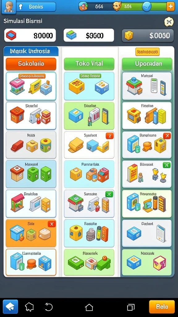 Screenshot menampilkan antarmuka utama permainan yang menarik.