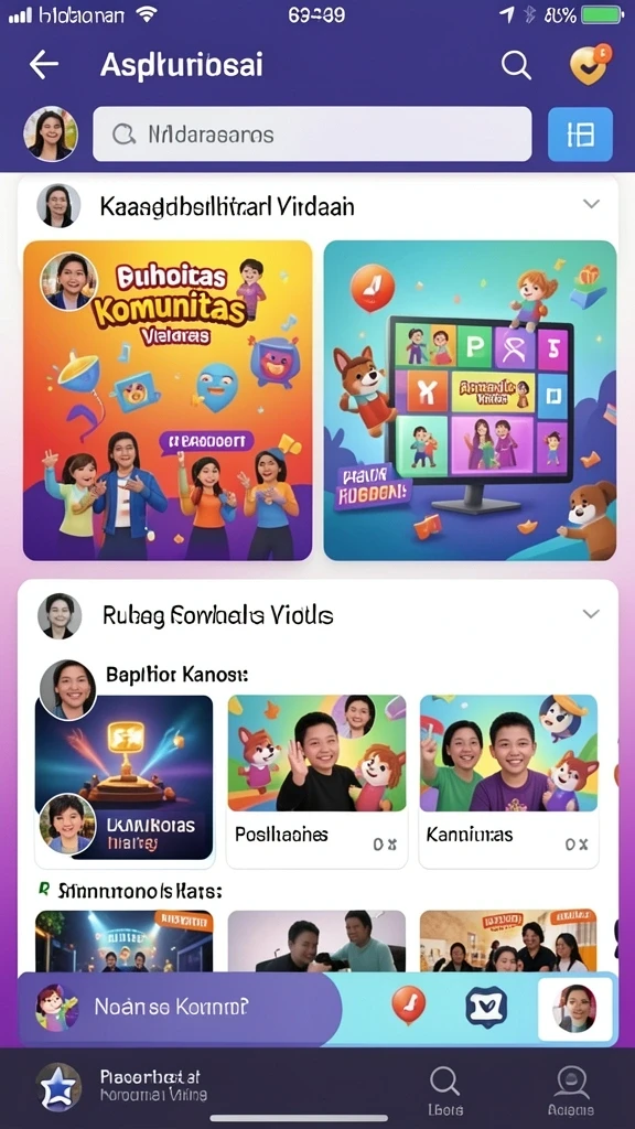 Fitur sosial yang memungkinkan bertemu pemain lain.